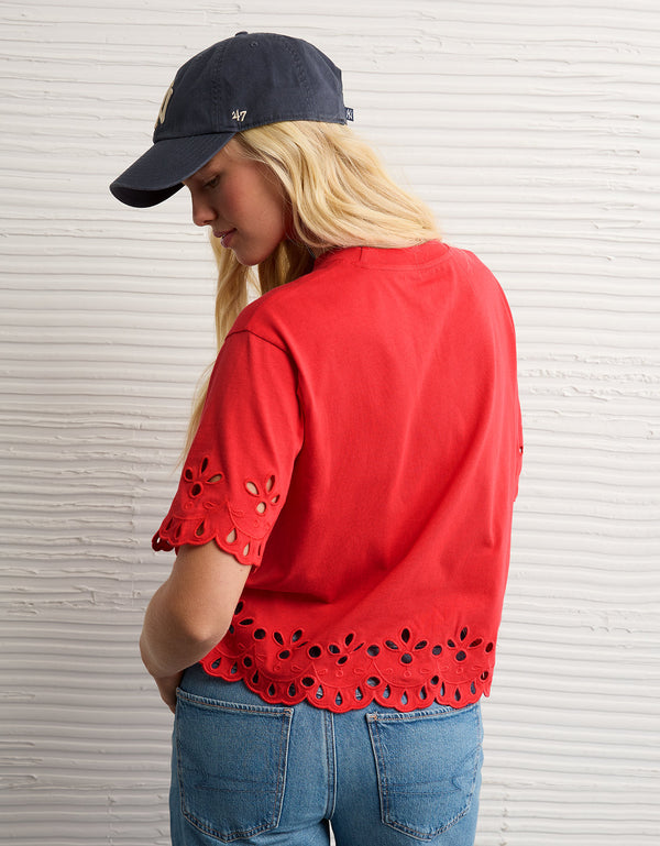 Camiseta Boxy Oversized con Ojal Ae - Generico