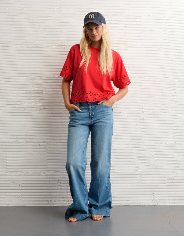 Camiseta Boxy Oversized con Ojal Ae - Generico