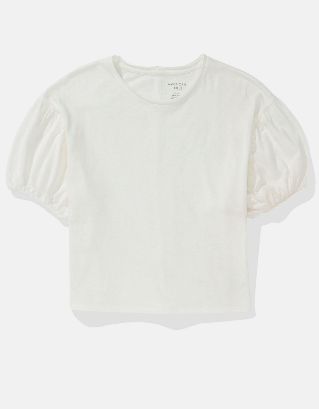 Camiseta de Manga Abullonada Ae - Blanco 2372_1119_100_f