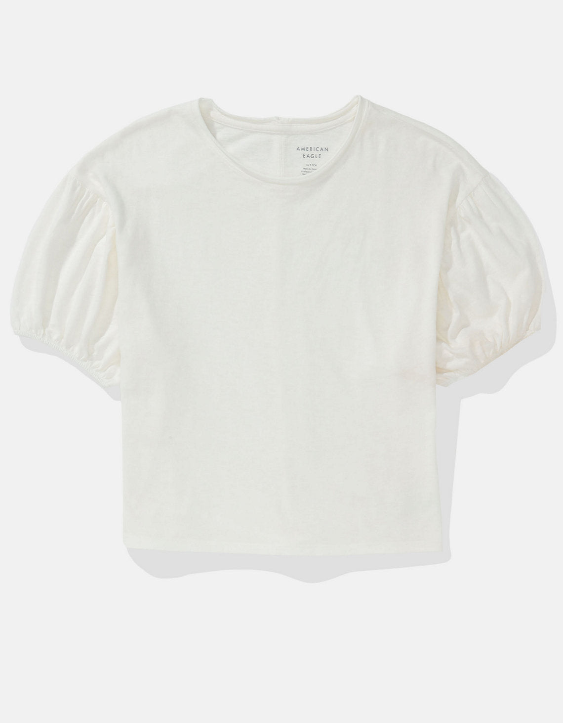 Camiseta de Manga Abullonada Ae - Blanco 2372_1119_100_f