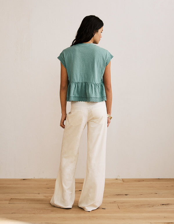 Camiseta con ribete de encaje Ae Sunchaser - Verde