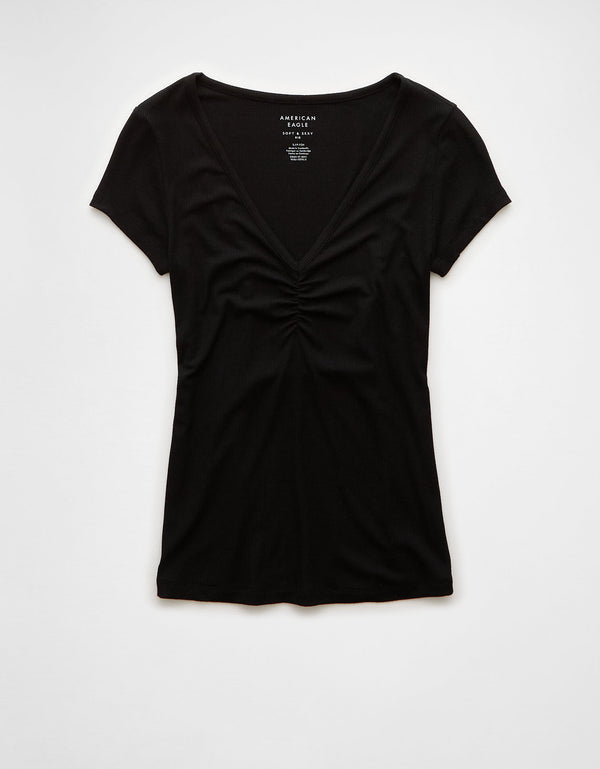 Camiseta Básica Manga Corta Mujer AE - Negro