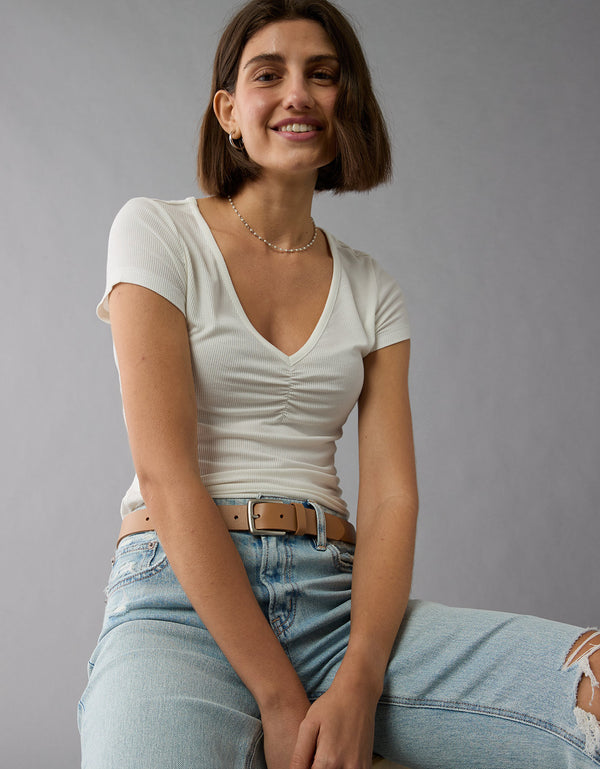 Camiseta Básica Manga Corta Mujer AE - Blanco