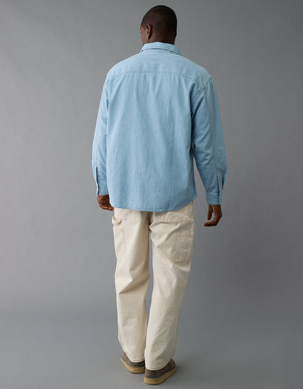 Camisa en Denim Manga Larga Hombre AE - Azul