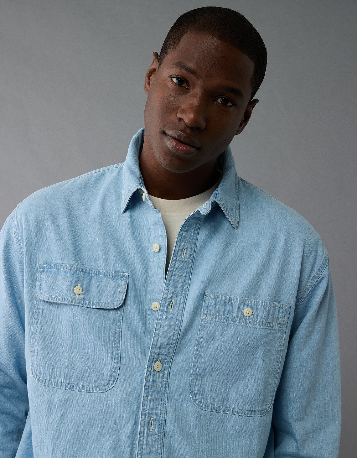 Camisa en Denim Manga Larga Hombre AE - Azul 2512_6345_404_of