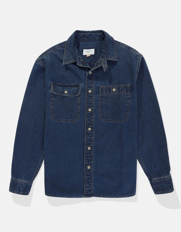 Camisa en Denim Manga Larga Oversized Hombre AE - Generico