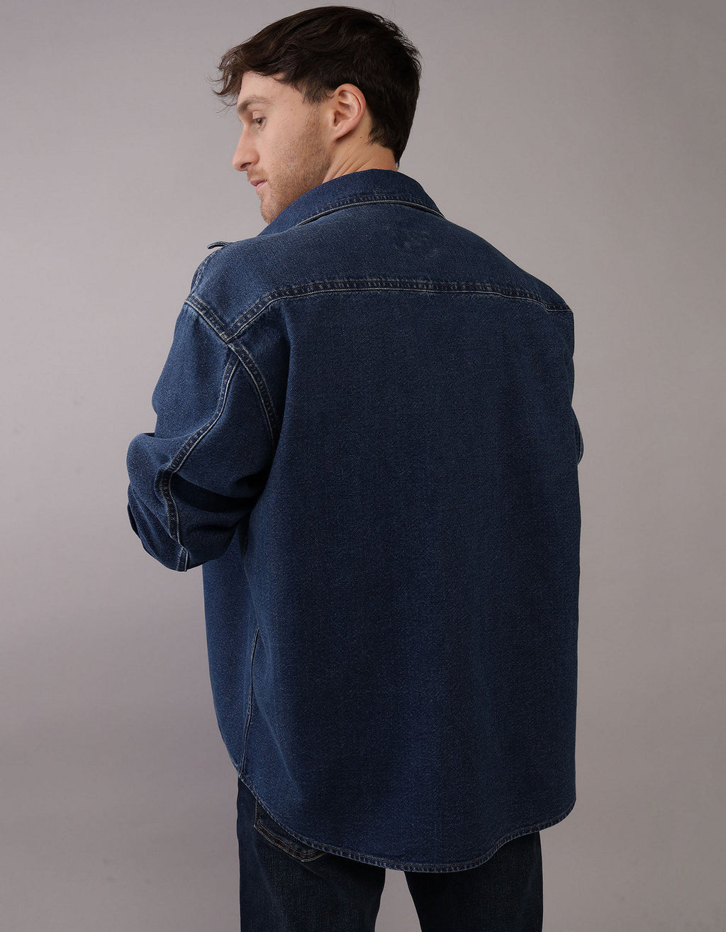Camisa en Denim Manga Larga Oversized Hombre AE - Generico 2512_6347_458_ob
