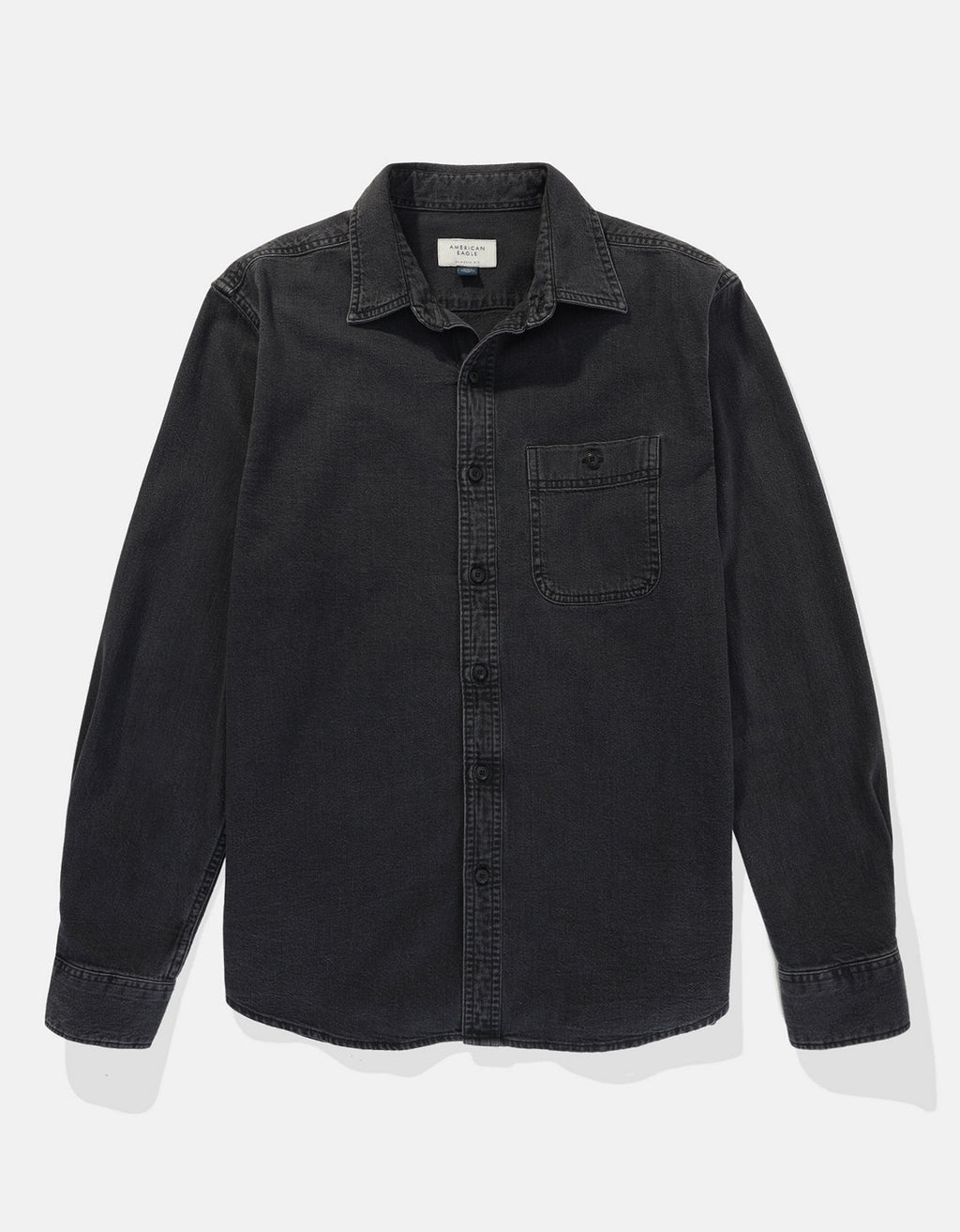 Camisa en Denim Manga Larga Oversized Hombre AE - Negro 2512_6348_001_f