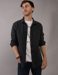 Camisa en Denim Manga Larga Oversized Hombre AE - Negro 2512_6348_001_of