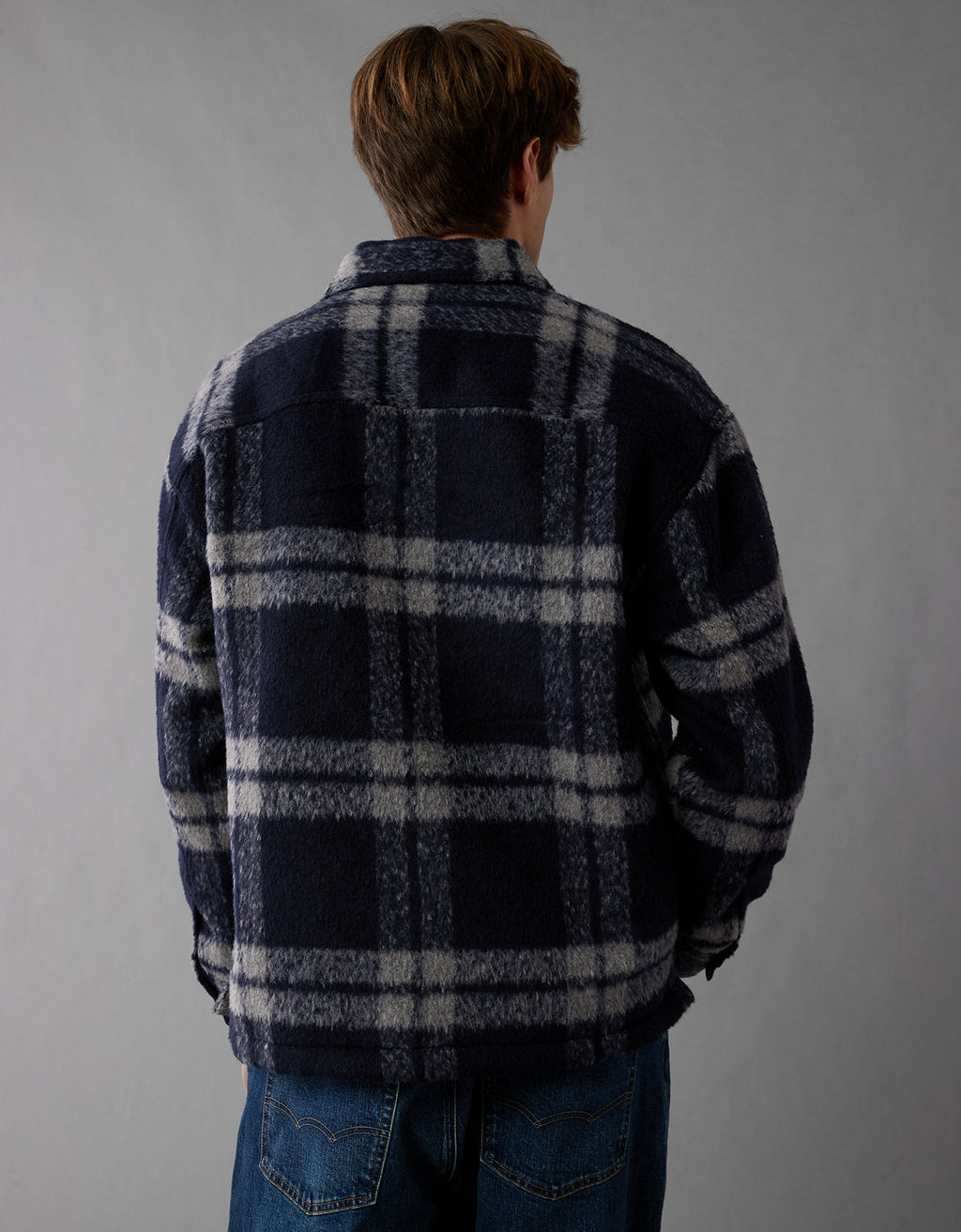Camisa escocesa estilo chamarra AE - Azul 2512_6413_448_ob