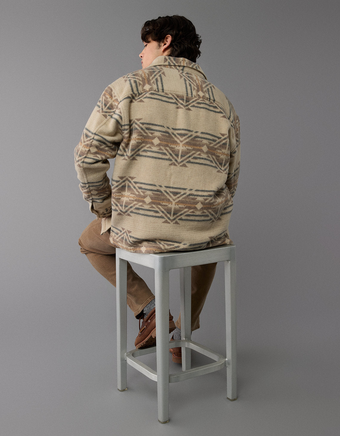 AE Camisa estilo Chamarra Estampada - café 2512_6415_247_ob