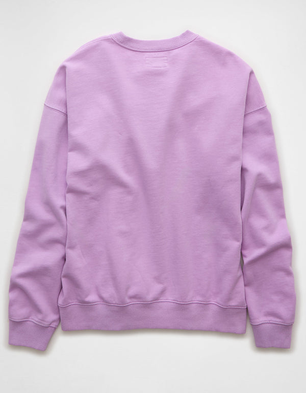 Buzo cuello redondo con gráfico de mujer AE - Morado