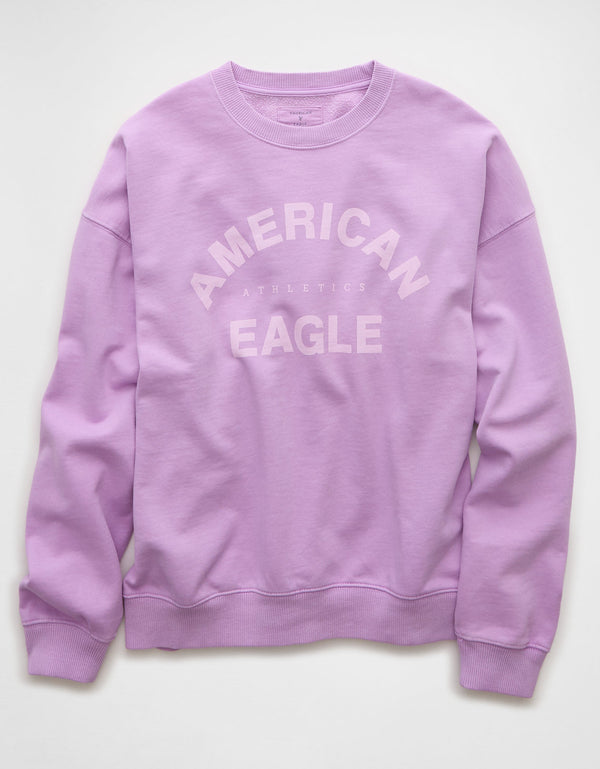 Buzo cuello redondo con gráfico de mujer AE - Morado