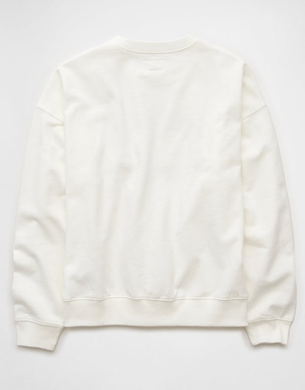 Buzo cuello redondo con gráfico de mujer AE - Blanco