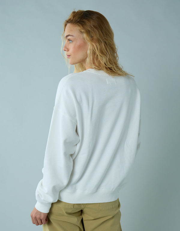 Buzo cuello redondo con gráfico de mujer AE - Blanco