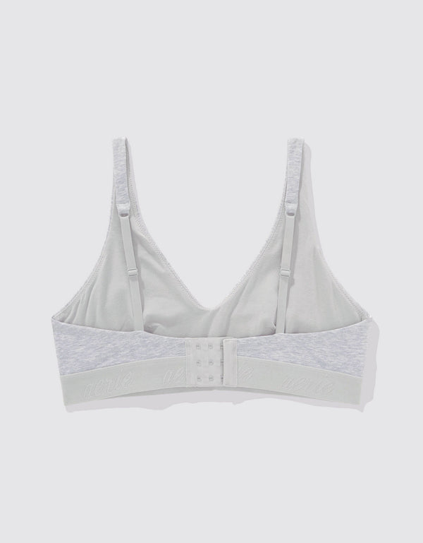 Bralette de Algodón escotado y alcochado de Mujer Aerie - Gris
