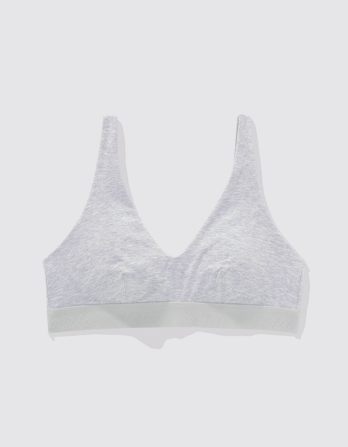Bralette de Algodón escotado y alcochado de Mujer Aerie - Gris 2693_3979_012_f