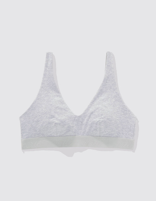 Bralette de Algodón escotado y alcochado de Mujer Aerie - Gris