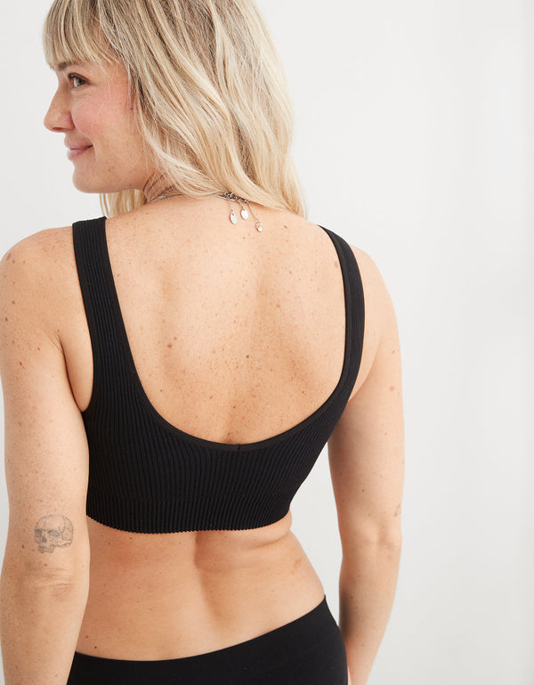 Bralette Superchill sin costuras By Aerie - Negro