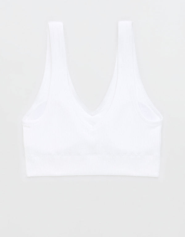 Bralette Superchill sin costuras By Aerie - Blanco