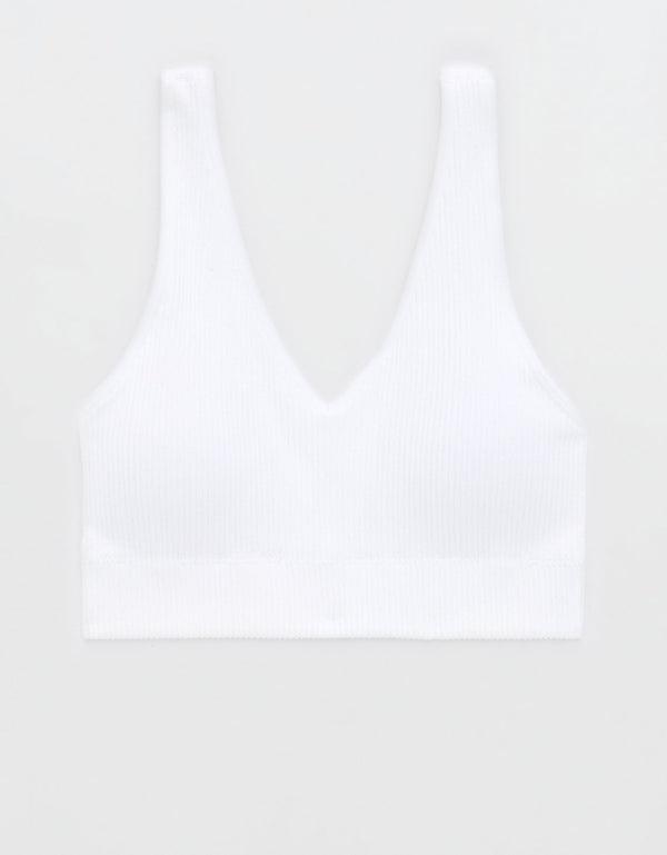 Bralette Superchill sin costuras By Aerie - Blanco