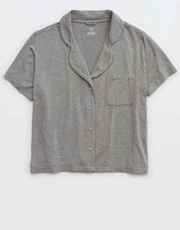 Camisa de pijama Aerie en franela - Gris