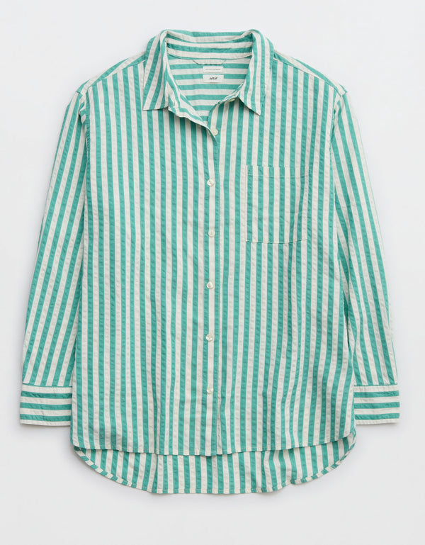 Camisa Aerie Seersucker Pj-to-party - Gris
