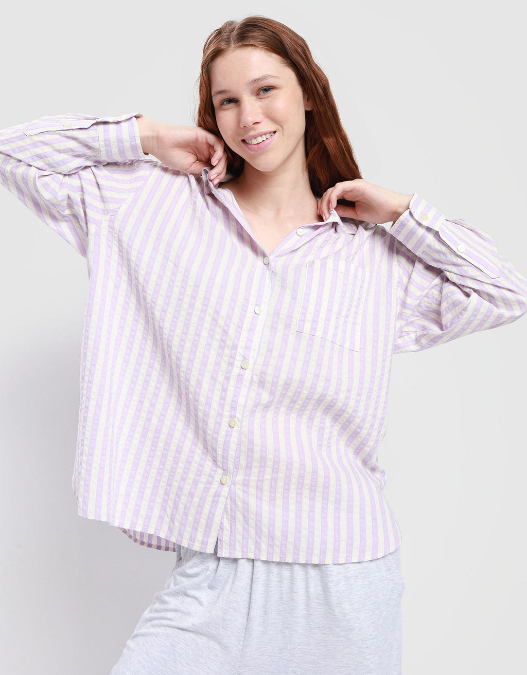 Camisa Aerie Seersucker Pj-to-party - Morado 2782_1307_593_of