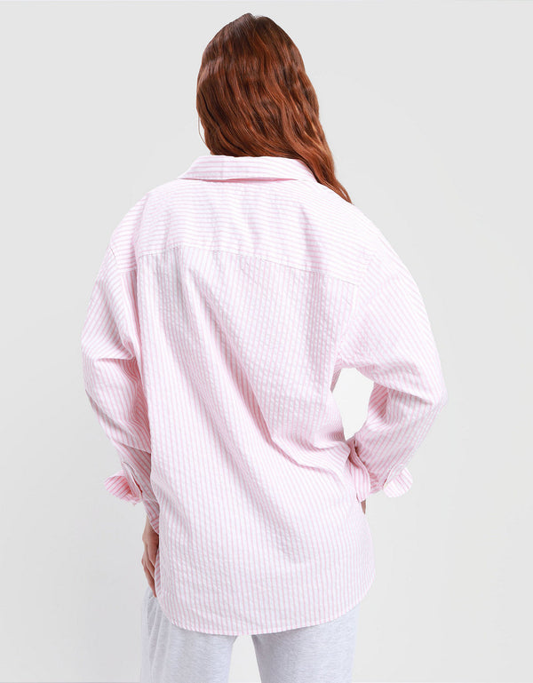 Camisa Aerie Seersucker Pj-to-party - Rosa