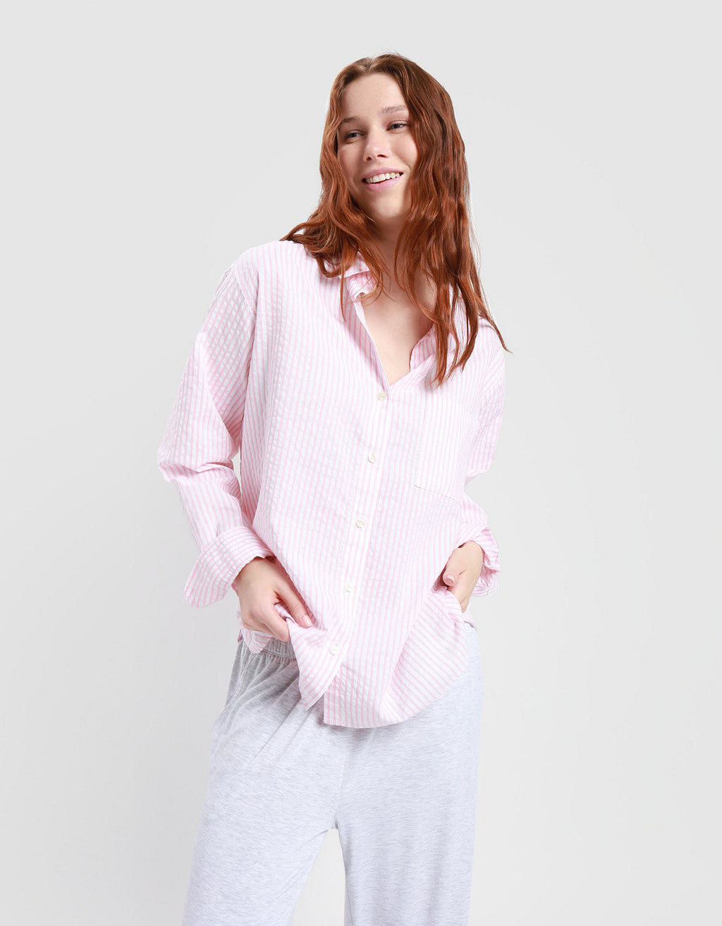 Camisa Aerie Seersucker Pj-to-party - Rosa 2782_1307_639_of