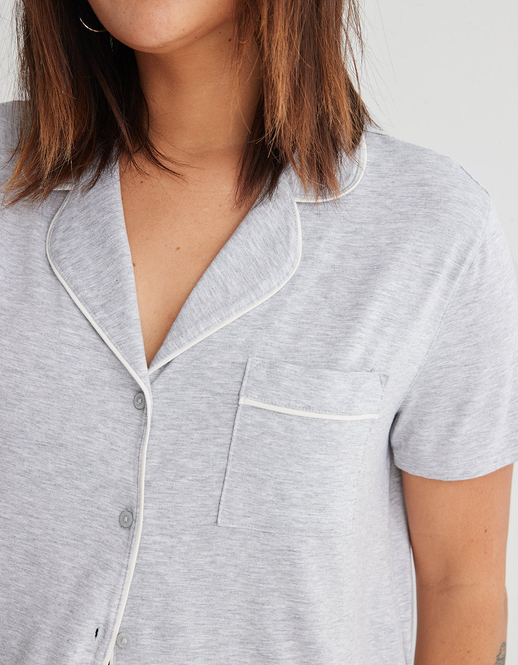 Camiseta de Pijama Manga Corta Real Soft By Aerie - Gris 2782_1416_012_os