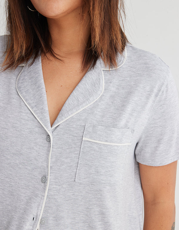 Camiseta de Pijama Manga Corta Real Soft By Aerie - Gris