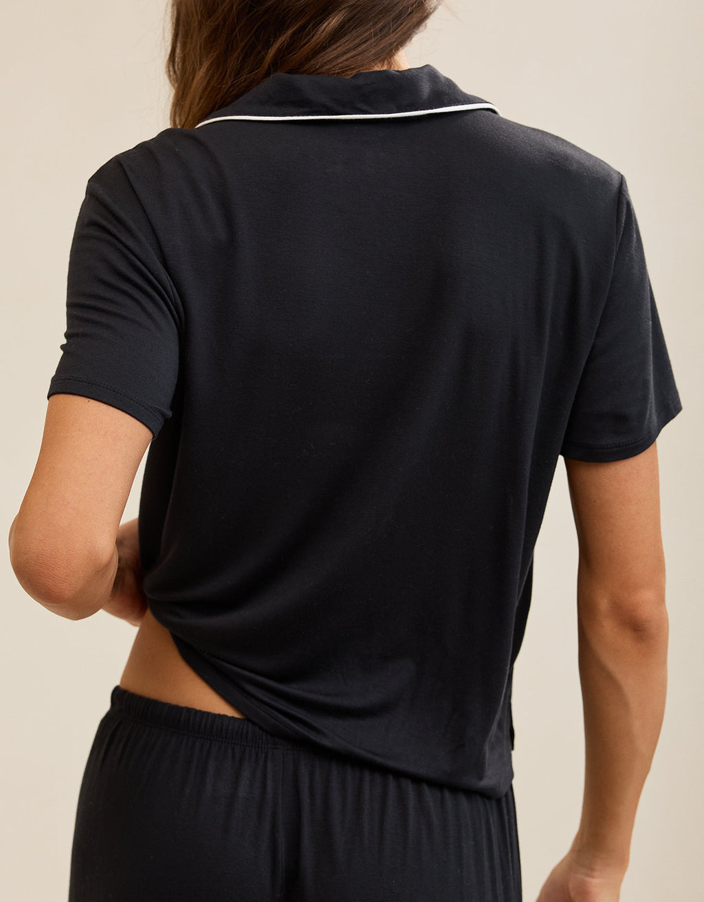 Camiseta de Pijama Manga Corta Real Soft By Aerie - Negro 2782_1416_073_ob