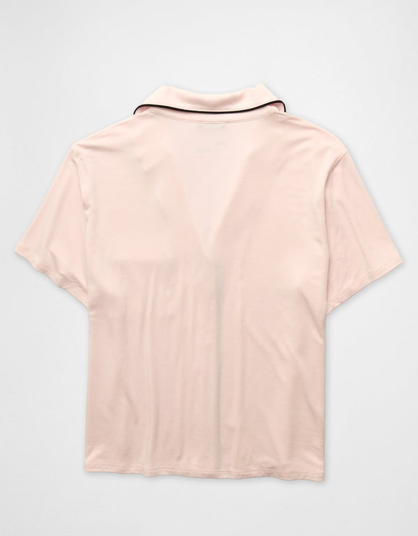 Camiseta de Pijama Manga Corta Real Soft By Aerie - Rosa
