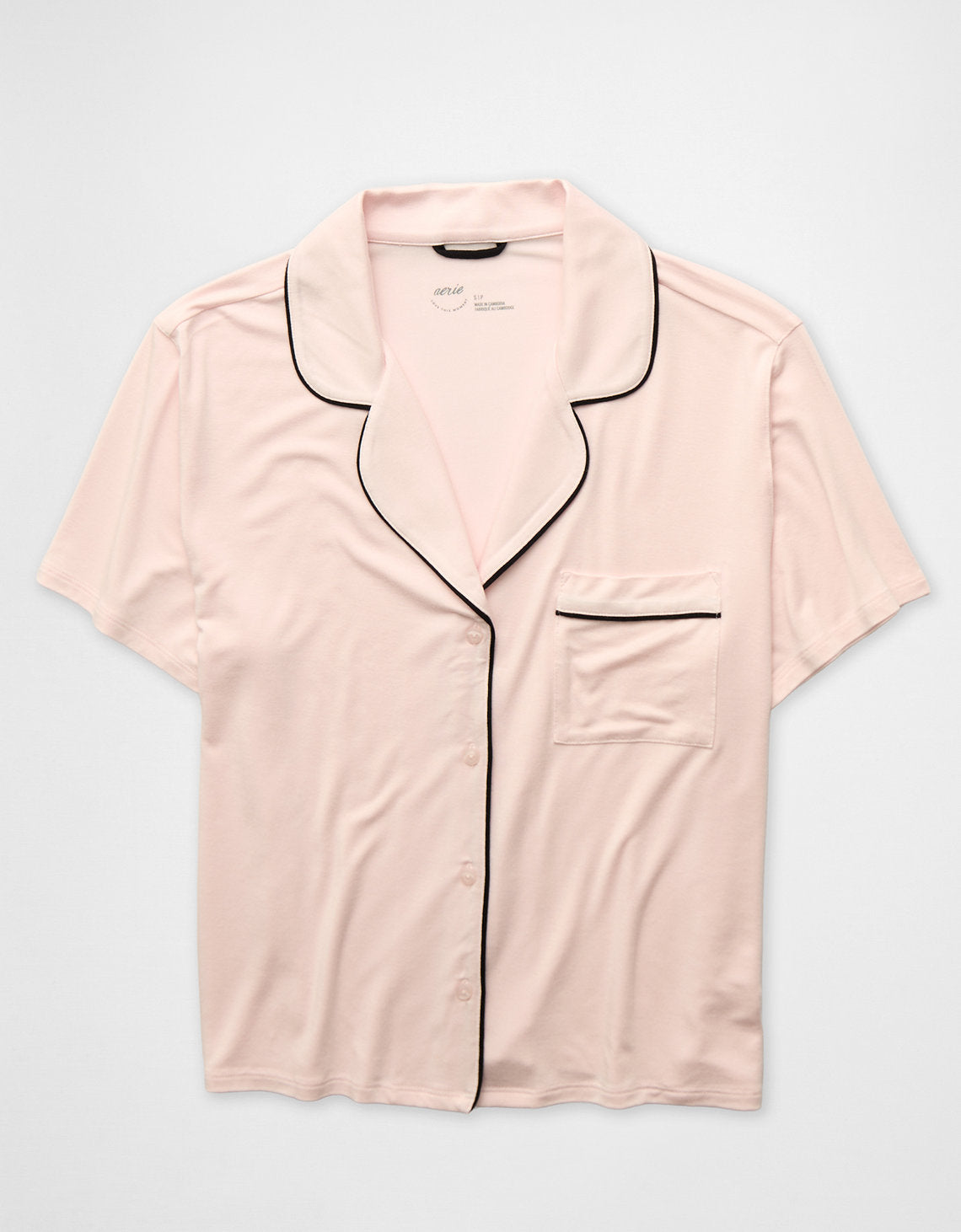 Camiseta de Pijama Manga Corta Real Soft By Aerie - Rosa 2782_1416_169_f