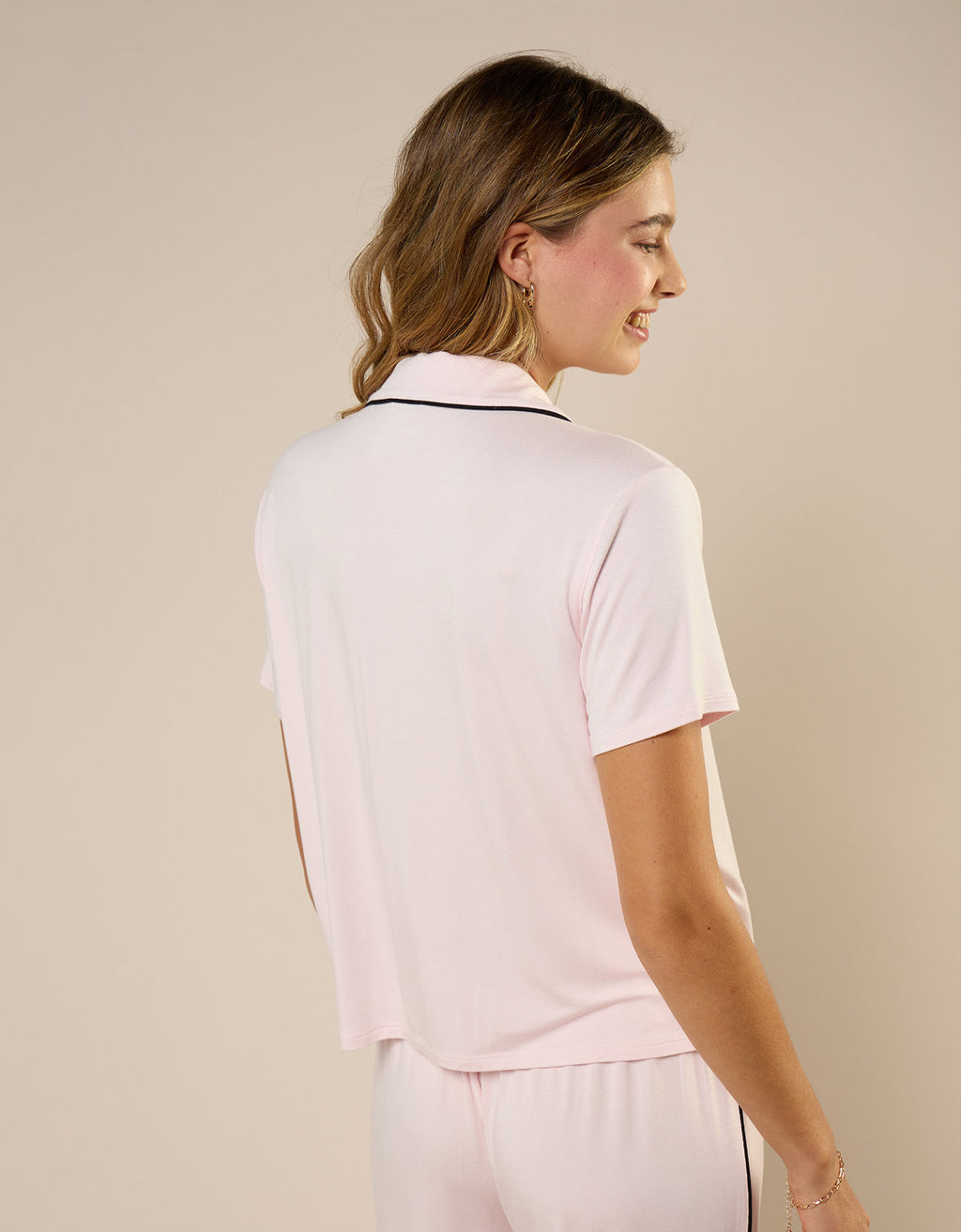 Camiseta de Pijama Manga Corta Real Soft By Aerie - Rosa 2782_1416_169_ob