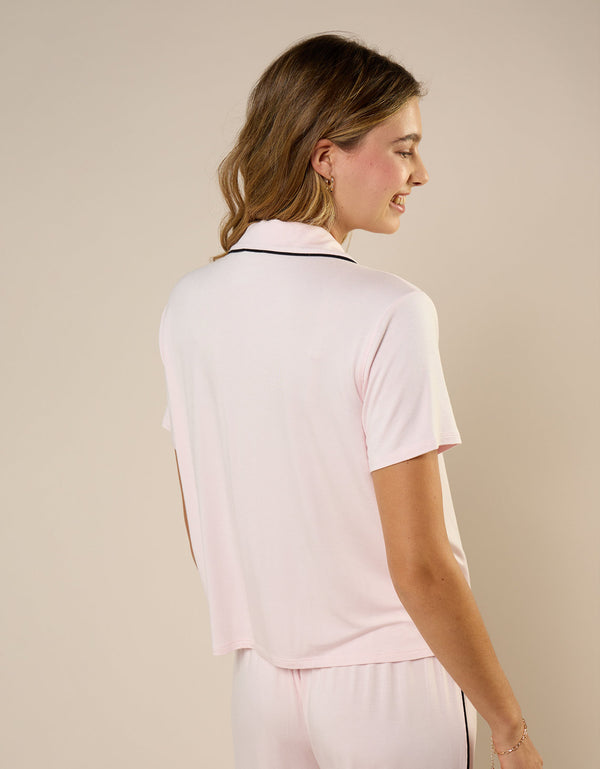 Camiseta de Pijama Manga Corta Real Soft By Aerie - Rosa