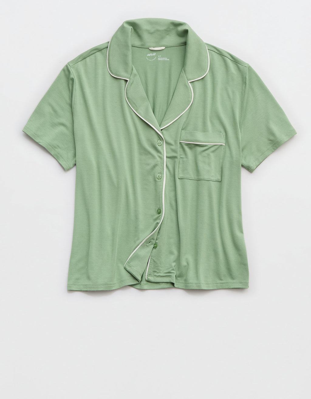 Camiseta de Pijama Manga Corta Real Soft By Aerie - Verde 2782_1416_308_f