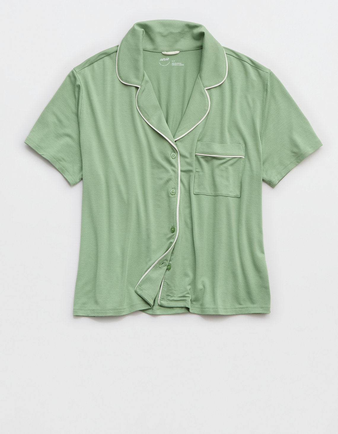 Camiseta de Pijama Manga Corta Real Soft By Aerie - Verde 2782_1416_308_f
