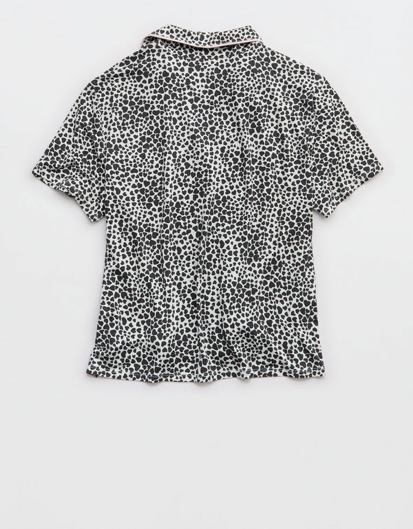 Camiseta de Pijama Manga Corta Real Soft By Aerie - Rosa