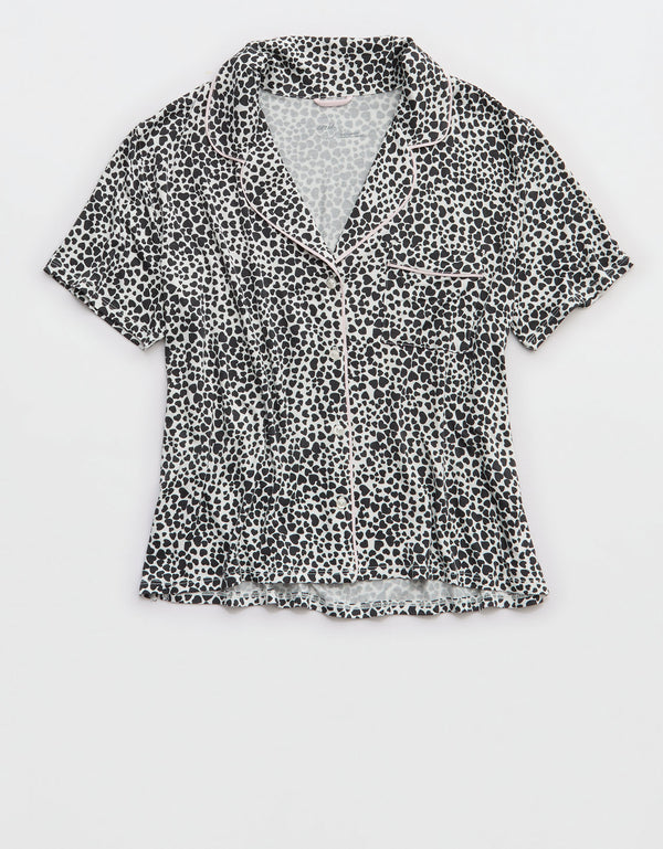 Camiseta de Pijama Manga Corta Real Soft By Aerie - Rosa