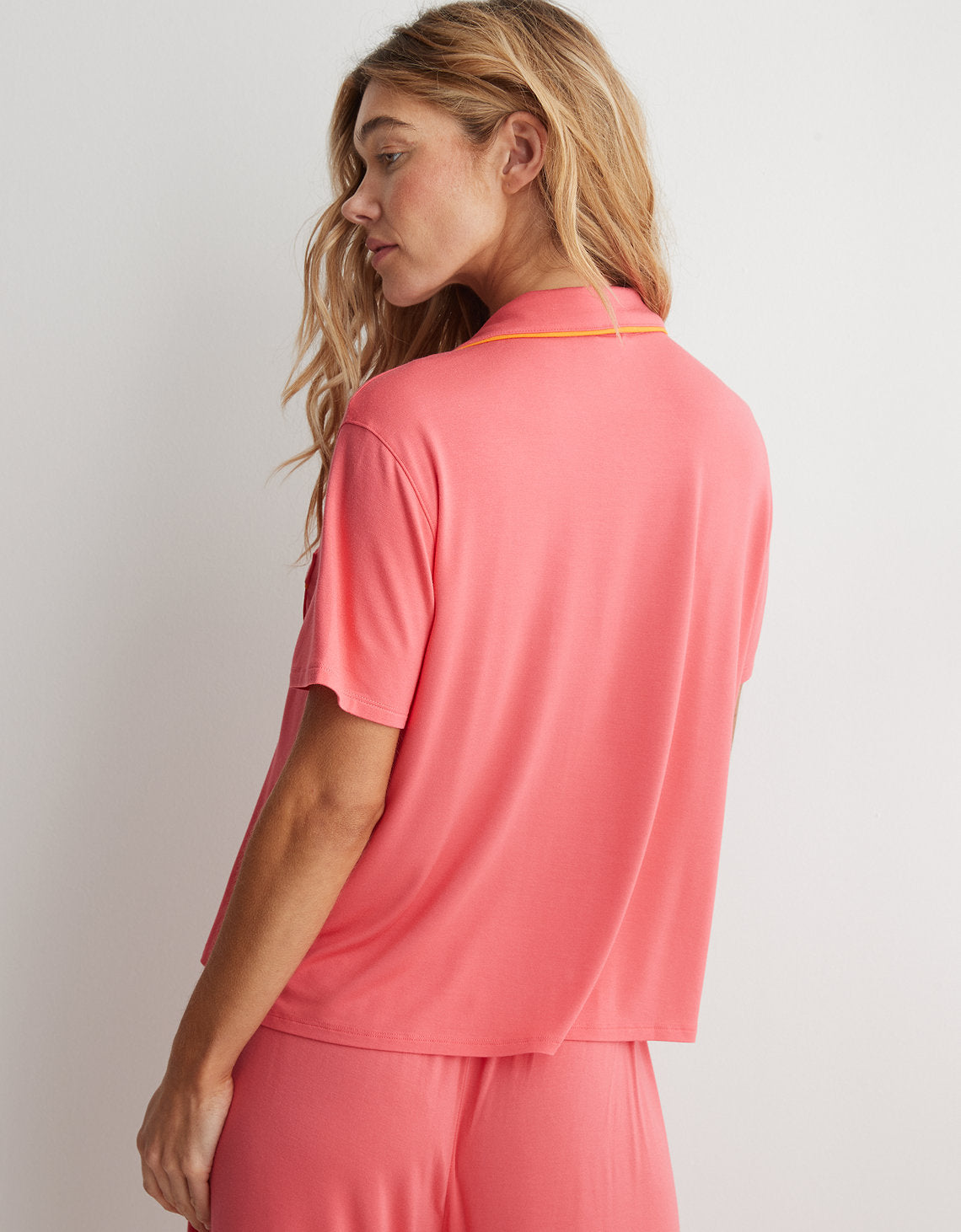 Camiseta de Pijama Manga Corta Real Soft By Aerie - Rosa 2782_1416_619_ob