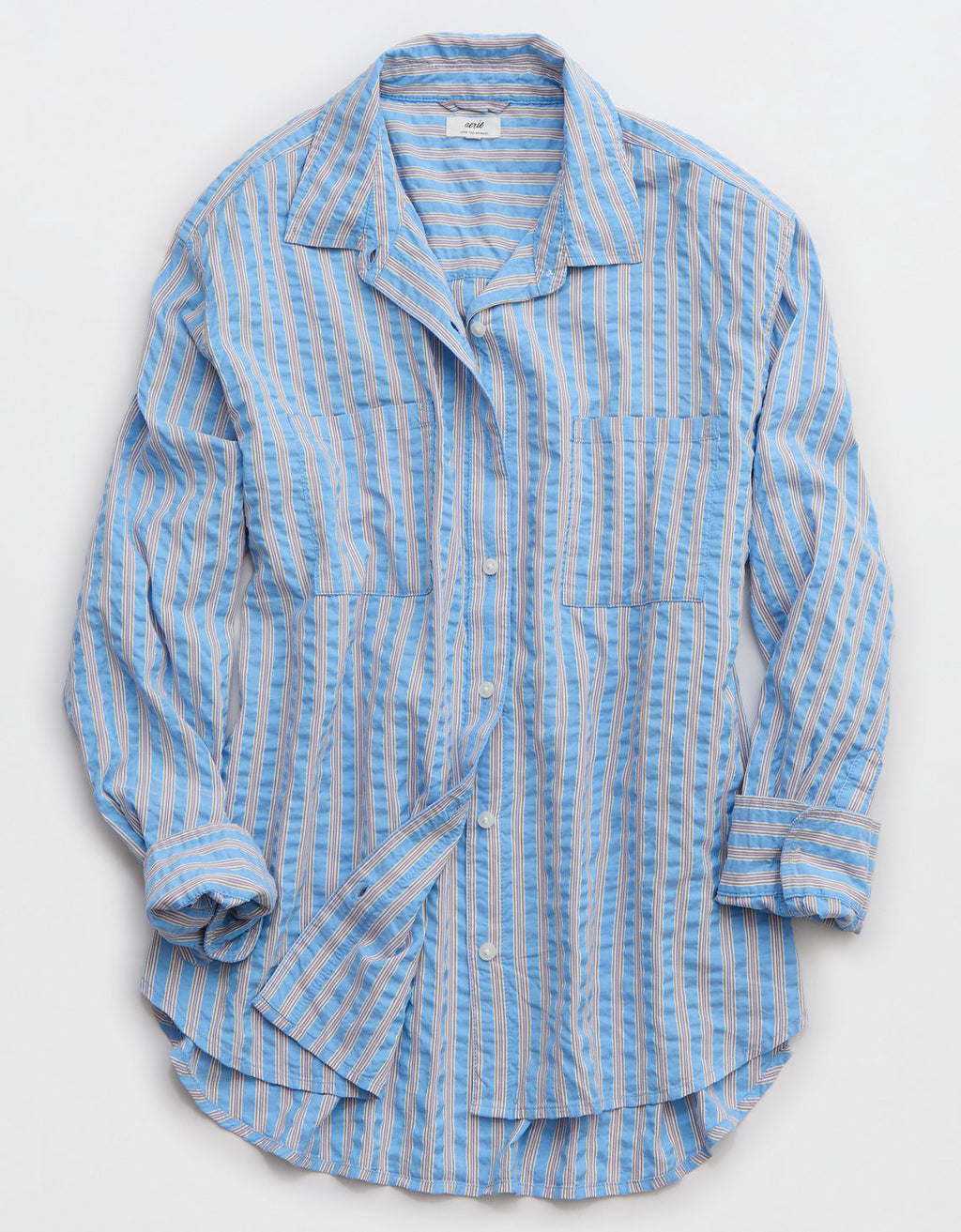 Camisa de pijama Aerie de rayas manga larga para mujer - Azul 2782_1472_519_f