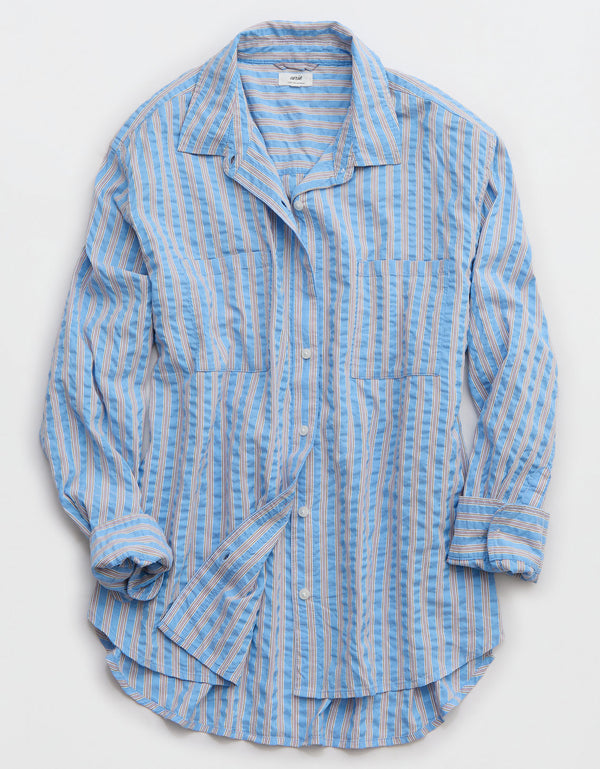 Camisa de pijama Aerie de rayas manga larga para mujer - Azul