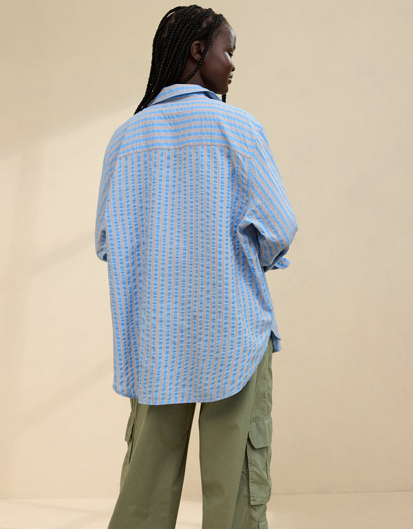 Camisa de pijama Aerie de rayas manga larga para mujer - Azul