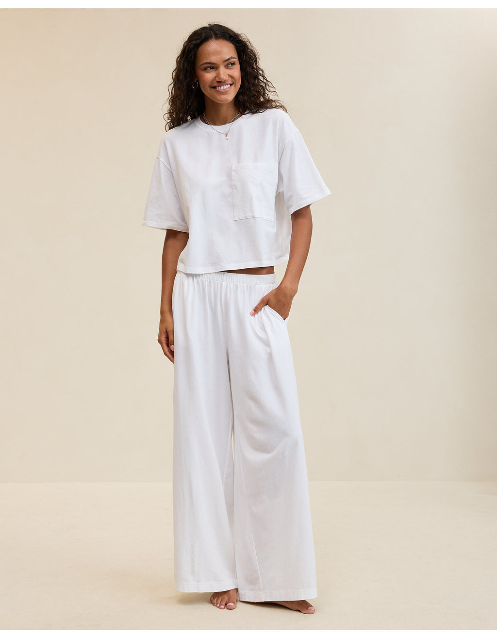 Camiseta de pijama de manga corta Aerie Dream Jersey - Blanco 2782_2097_100_os