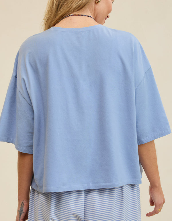 Camiseta de pijama de manga corta Aerie Dream Jersey - Azul