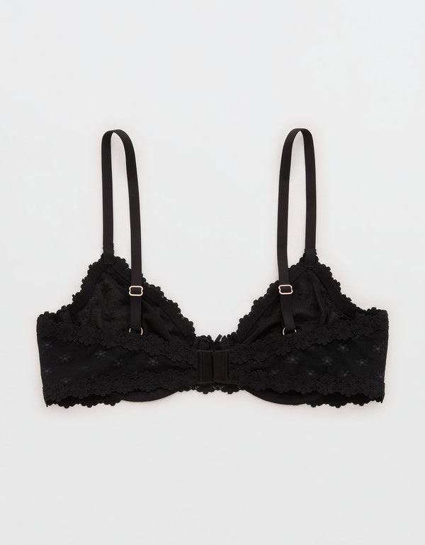 Bra Show Off Daisy Mesh sin relleno By Aerie - Negro