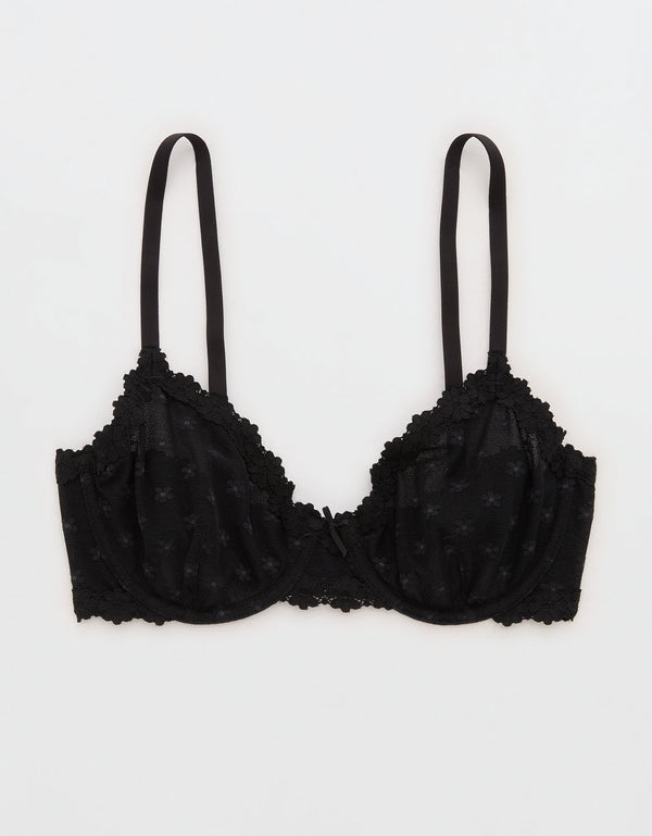 Bra Show Off Daisy Mesh sin relleno By Aerie - Negro