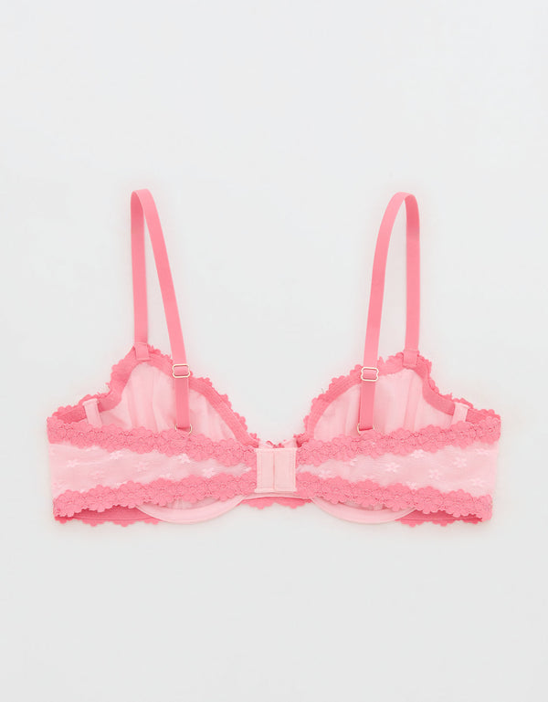 Bra Show Off Daisy Mesh sin relleno By Aerie - Rosa
